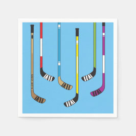 Guardanapo De Papel Coloridos de Hockey e Puck em azul