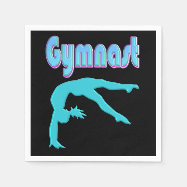 Guardanapo De Papel Coluna do Gymnast Back Handspring Passo Para Fora  (Frente)