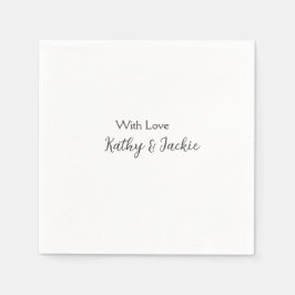 Guardanapo De Papel Com amor adicione nome de casal casamento simples