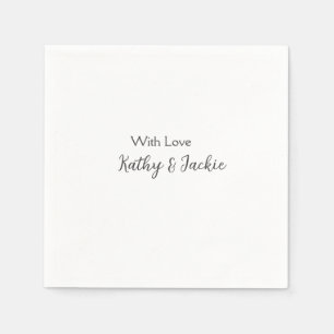 Guardanapo De Papel Com amor adicione nome de casal casamento simples