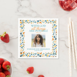 Guardanapo De Papel Com Deus, todas as coisas são possíveis Formandos 