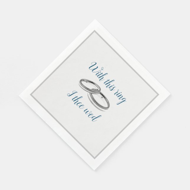 Guardanapo De Papel Com esta Cinza de Casamento e Azul (Quina)