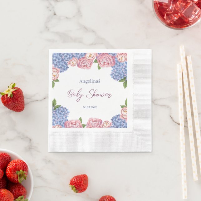 Guardanapo de papel com flores delicadas para chá  (Insitu)