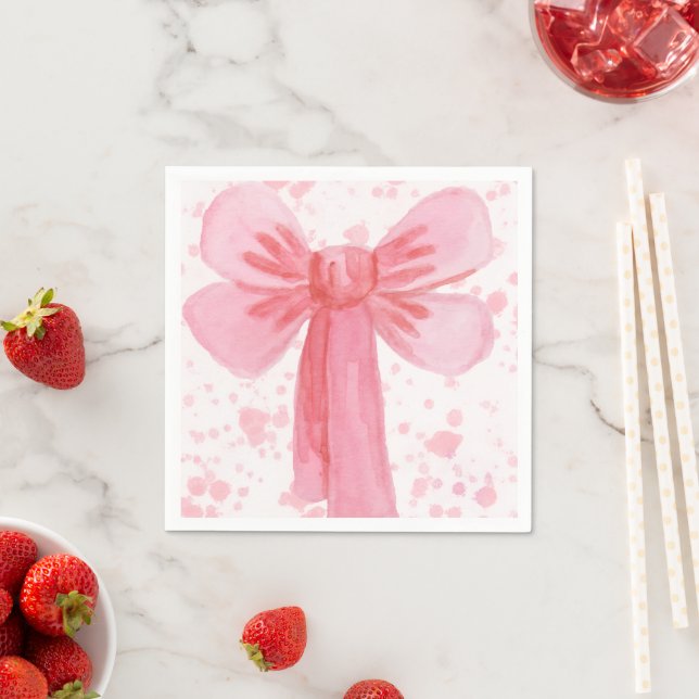 Guardanapo de papel com laço rosa (Insitu)