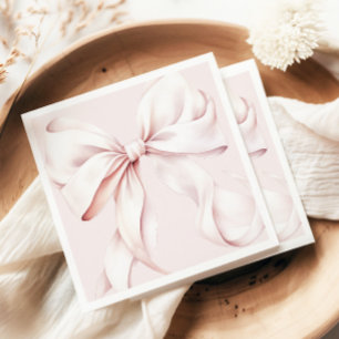 Guardanapo de papel com laço rosa minimalista