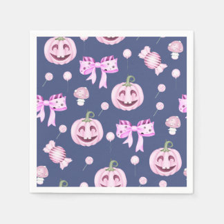 Guardanapo de papel com padrão de abóbora rosa de