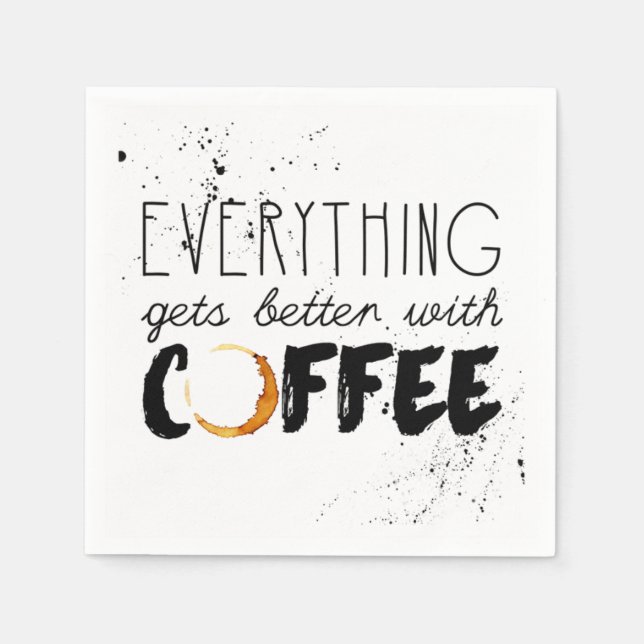 Guardanapo de papel com tema de café (Frente)