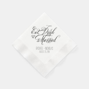 Guardanapo De Papel Coma a bebida e é casado que Wedding