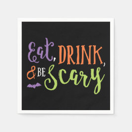 Guardanapo De Papel Coma Bebida e Seja Assustador no Halloween Napkins