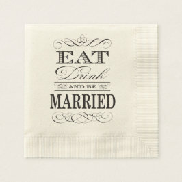 Guardanapo De Papel Coma Bebida e seja casado Elegante