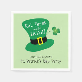 Guardanapo De Papel Coma, bebida e seja partido do dia de St Patrick