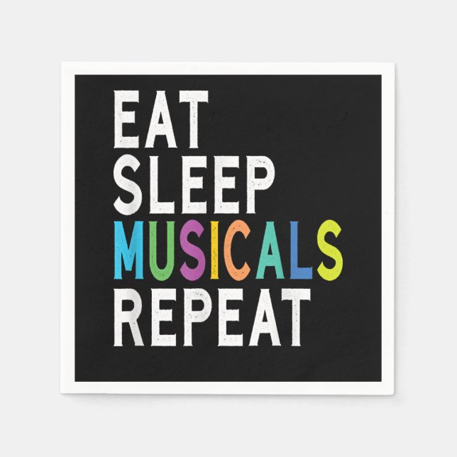 Guardanapo De Papel Coma Musicais Do Sono Repetem, Presentes De Ação D (Frente)