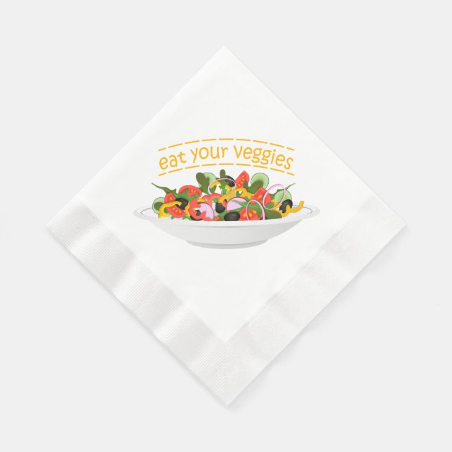 Guardanapo De Papel Coma seus vegetais Cite salada fresca misturar tig (Quina)