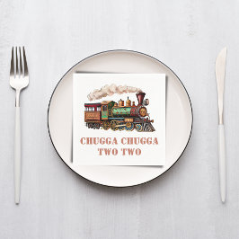 Guardanapo De Papel Comboio 2º segundo aniversário Chugga Chugga Dois