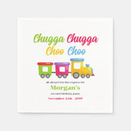 Guardanapo De Papel Comboio Colorido do Partido segundo aniversário Ch