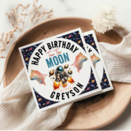 Guardanapo De Papel comece com o espaço segundo aniversário da lua