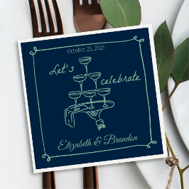 Guardanapo De Papel Comemoração do Vamos Moderno Casamento Personaliza