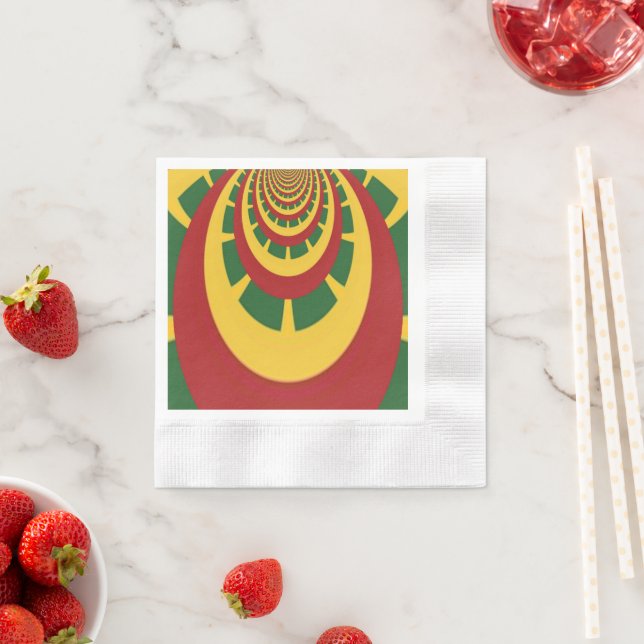 Guardanapo De Papel Comemorando Com Cores Vermelho Dourado Verde (Insitu)