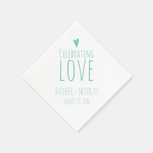 Guardanapo De Papel Comemorando o amor que Wedding