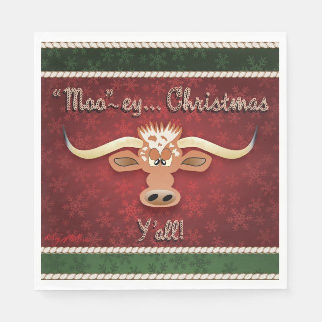 Guardanapo De Papel Comical Longhorn Steer (Frente)