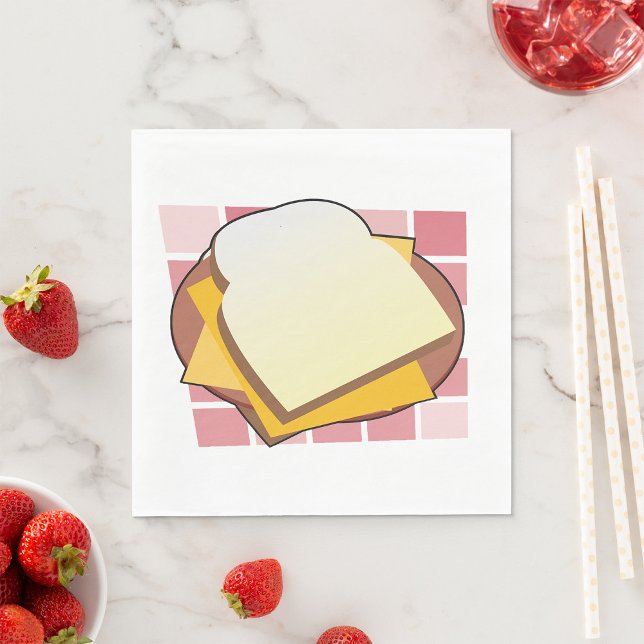 Guardanapo De Papel Comida divertida de sanduíche de queijo delicioso (Criador carregado)