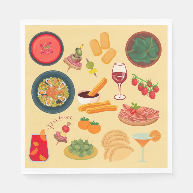 Guardanapo De Papel Comida espanha (Frente)