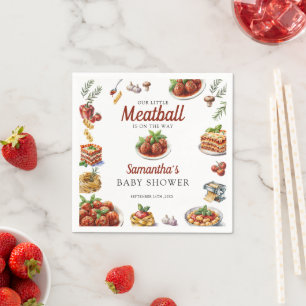 Guardanapo De Papel Comida italiana Chá de fraldas de aquarelas