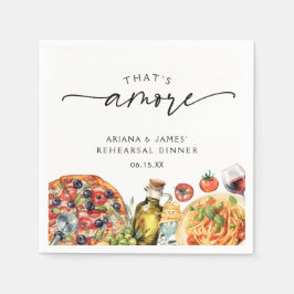 Guardanapo De Papel Comida Italiana de Aquarela que é Amore