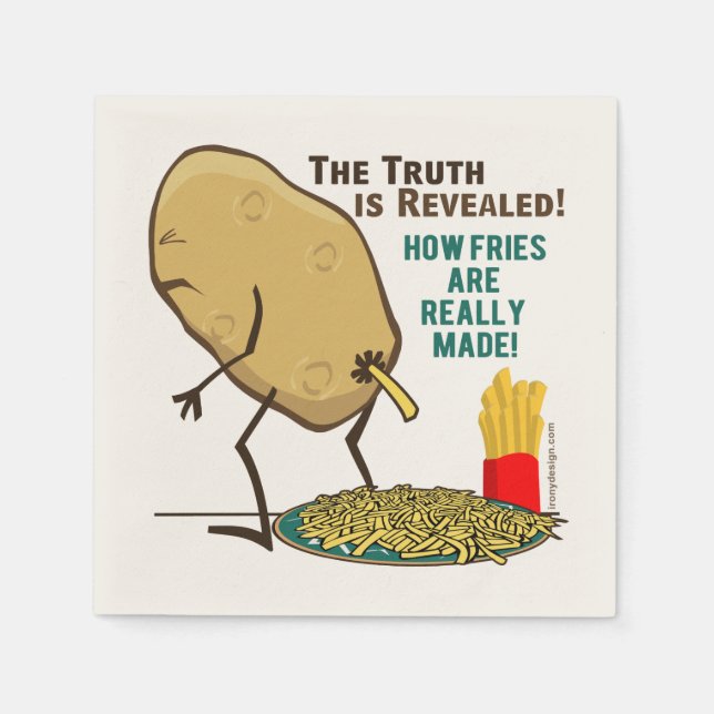 Guardanapo De Papel Como as batatas são realmente feitas (Frente)