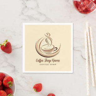 Guardanapo De Papel Compro de logotipo de negócios Elegante Brown Coff