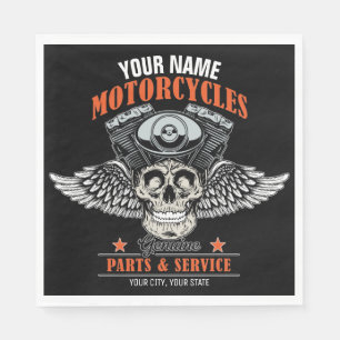 Guardanapo De Papel Compro de Motociclos Personalizados do Crânio Voa
