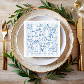 Guardanapo De Papel Conchas de casamento sinos sereia despedida de sol