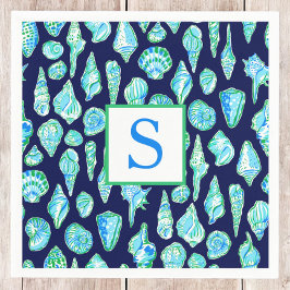 Guardanapo De Papel Conchas de pré-disquete no Monograma de Fundo do M