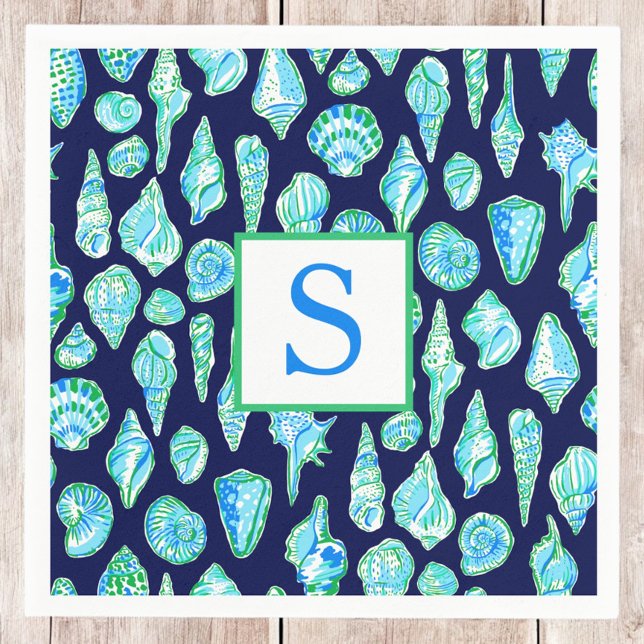 Guardanapo De Papel Conchas de pré-disquete no Monograma de Fundo do M (Criador carregado)