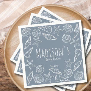 Guardanapo De Papel Conchas e Chá de panela costeiro de peixes-estrela