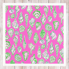 Guardanapo De Papel Conchas Marinhas Elegantes em Rosa Vibrante à Beir