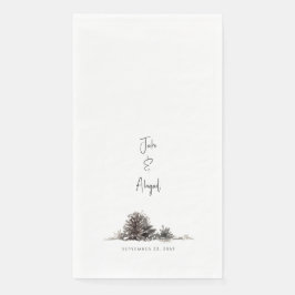 Guardanapo De Papel Cone de Pino Neutro de Aquarela Personalizada