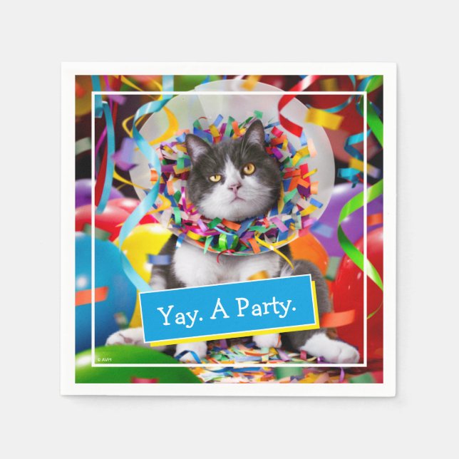 Guardanapo De Papel Cone do Cat in Party (Frente)