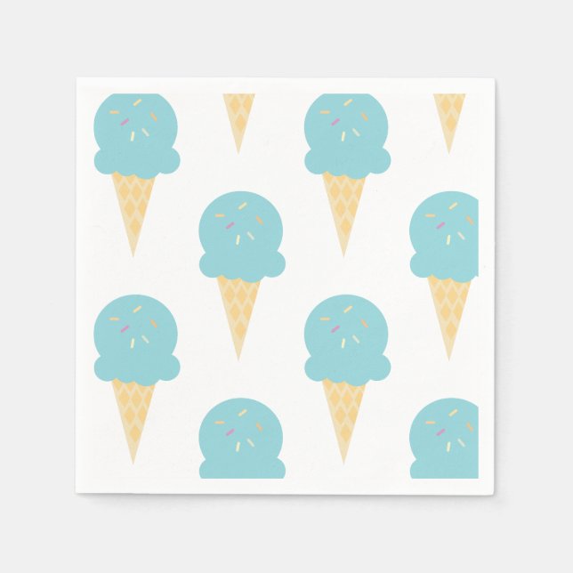 Guardanapo De Papel Cones de Festa de Aniversário de Sorvete (Frente)