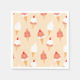 Guardanapo De Papel Cones De Sorvete Fofos Com Granulado E Padrão De C