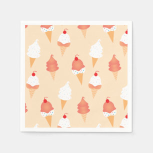 Guardanapo De Papel Cones De Sorvete Fofos Com Granulado E Padrão De C