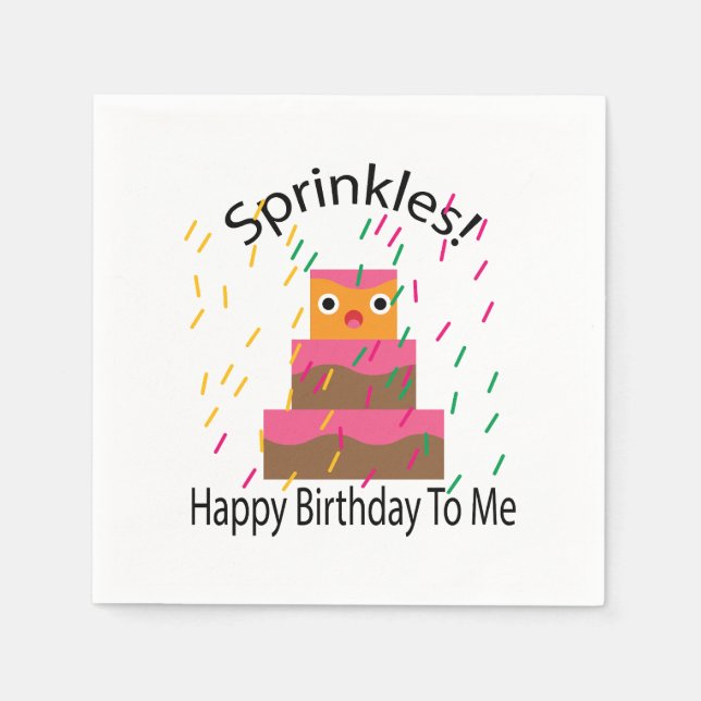 Guardanapo De Papel Confeitos de Aniversário Para Mim (Frente)