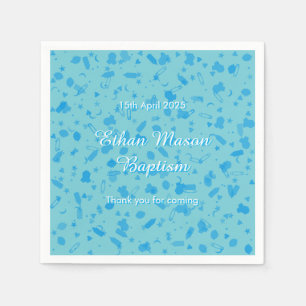Guardanapo De Papel Confete Azul Bebê Batismo Crisma