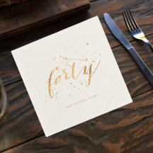 Confete Dourado Quarenta 40º Aniversário Ecru