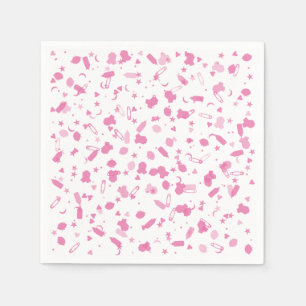 Guardanapo De Papel Confete Rosa Bebê Batismo Crisma