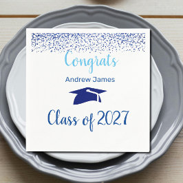 Guardanapo De Papel confetes azuis 2027  formatura  -  Parabéns 
