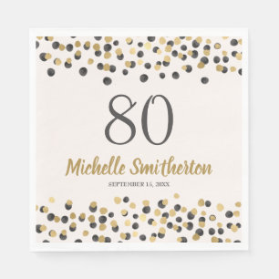 Guardanapo De Papel Confetes Brilhantes Preto Dourado Aniversário de 8