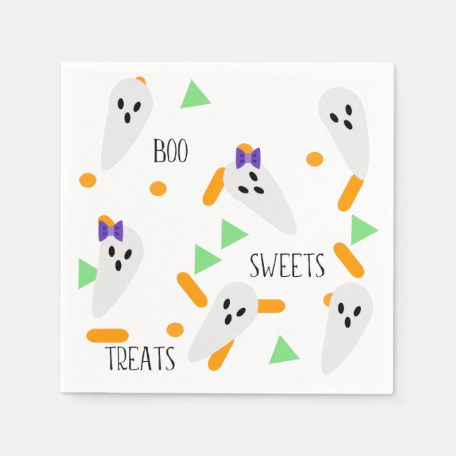 Guardanapo De Papel Confetes de Halloween | Fantasma (Frente)