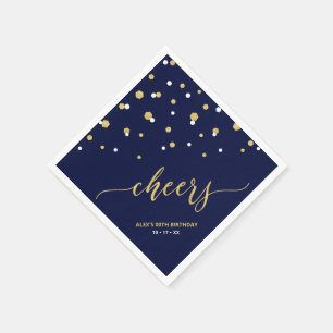 Guardanapo De Papel Confetes de Hexágono Azul e Dourado Cumprimentos F