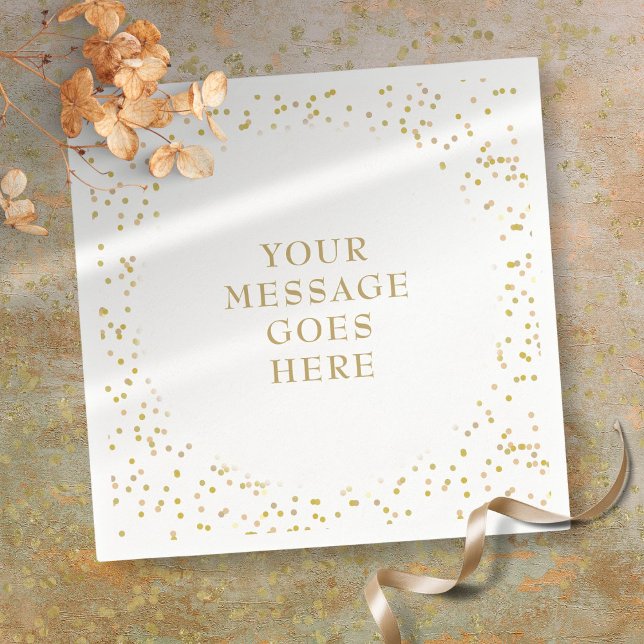 Guardanapo De Papel Confetes Personalizados Elegantes com Pó Dourado (Personalized Elegant Gold Dust Confetti Napkins)